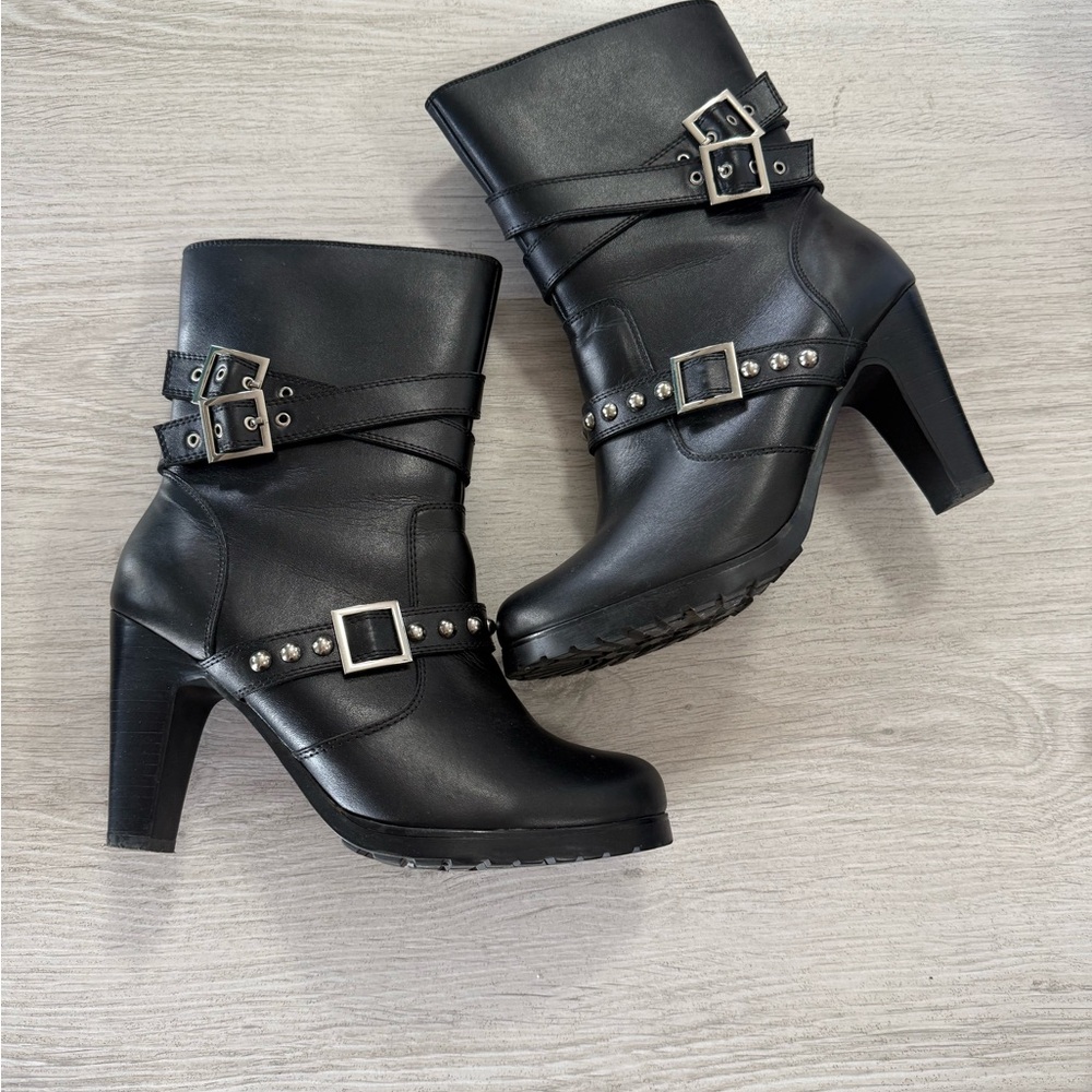 Ride Tecs Black Ankle Boots with Buckle Detail